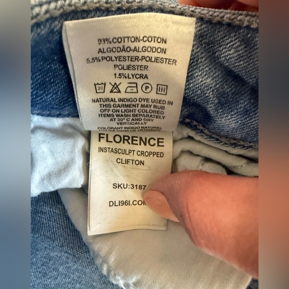 DL1961 Florence Instasculpt Cropped Clifton Jeans Distressed Light Wash - Picture 10 of 11